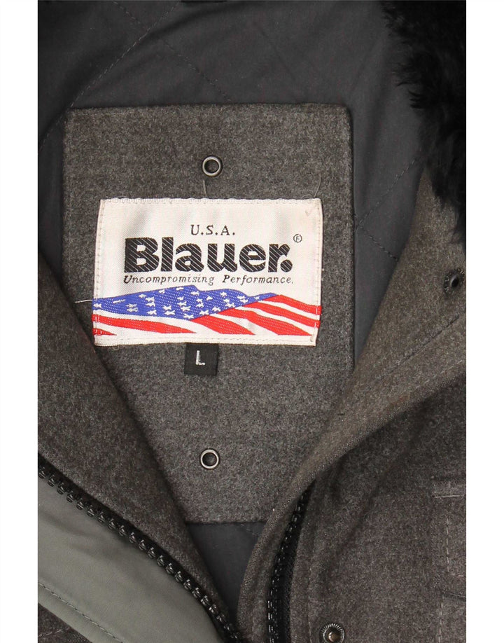 Blauer Blauer Womens Windbreaker Coat UK 16 Large Gri Poliester