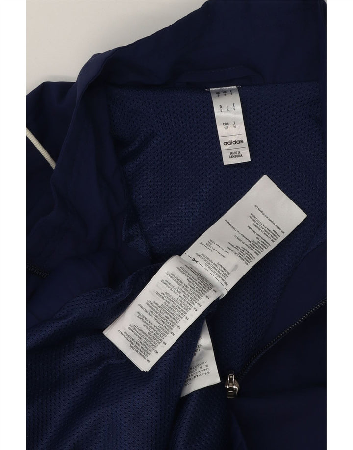 Jachetă de top pentru trening cu grafică Adidas Italia pentru bărbați, poliester mic, albastru