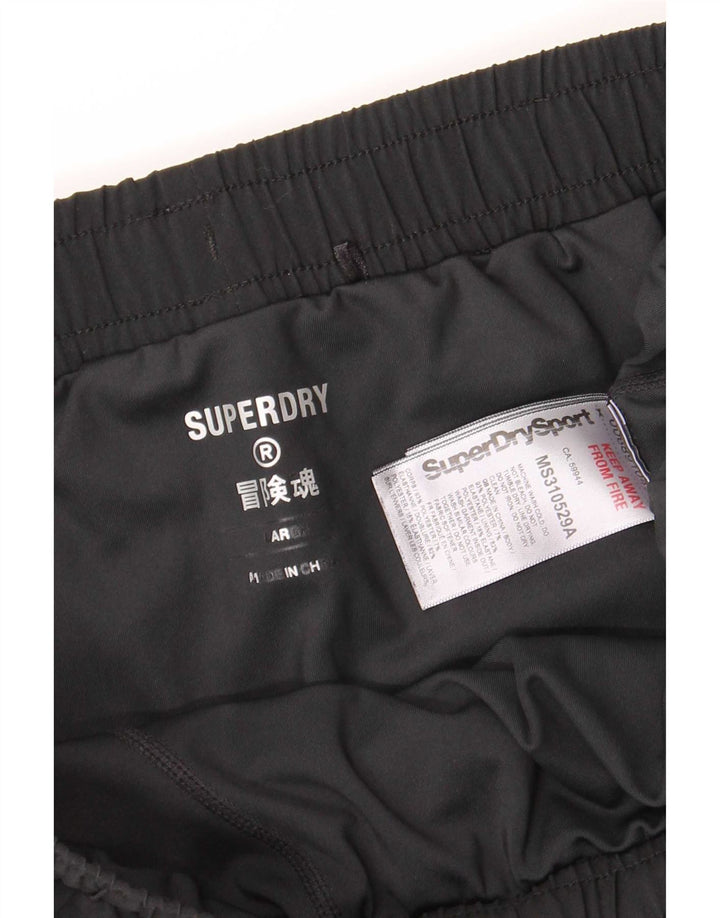 Pantaloni scurti sport Superdry pentru femei UK 16, mari, negru, poliester