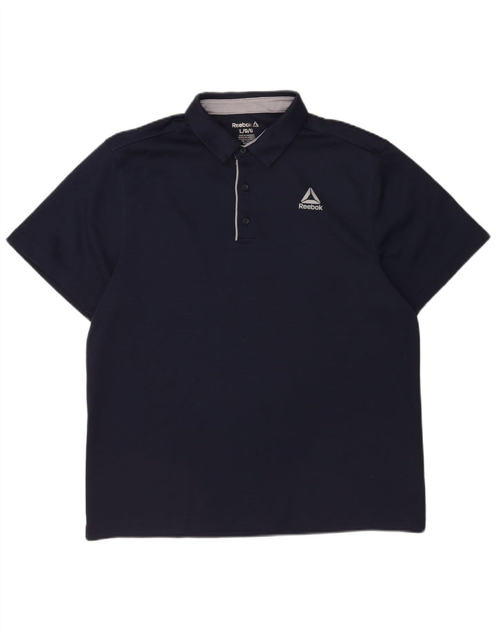 Tricou polo pentru bărbați Reebok, mare, poliester bleumarin