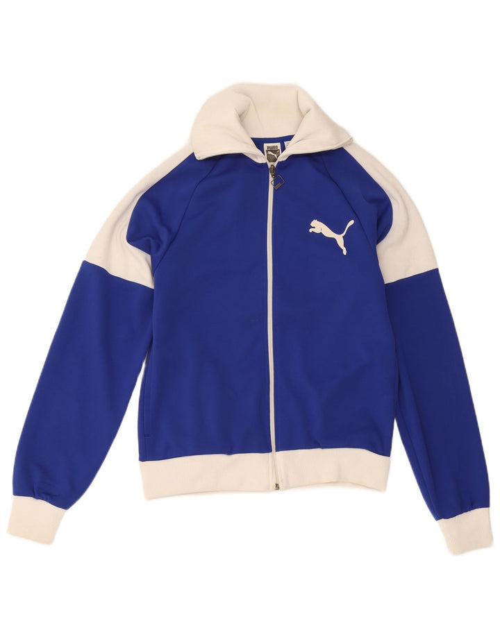 Jachetă de top pentru trening cu grafică Puma pentru bărbați, albastru, poliester color bloc