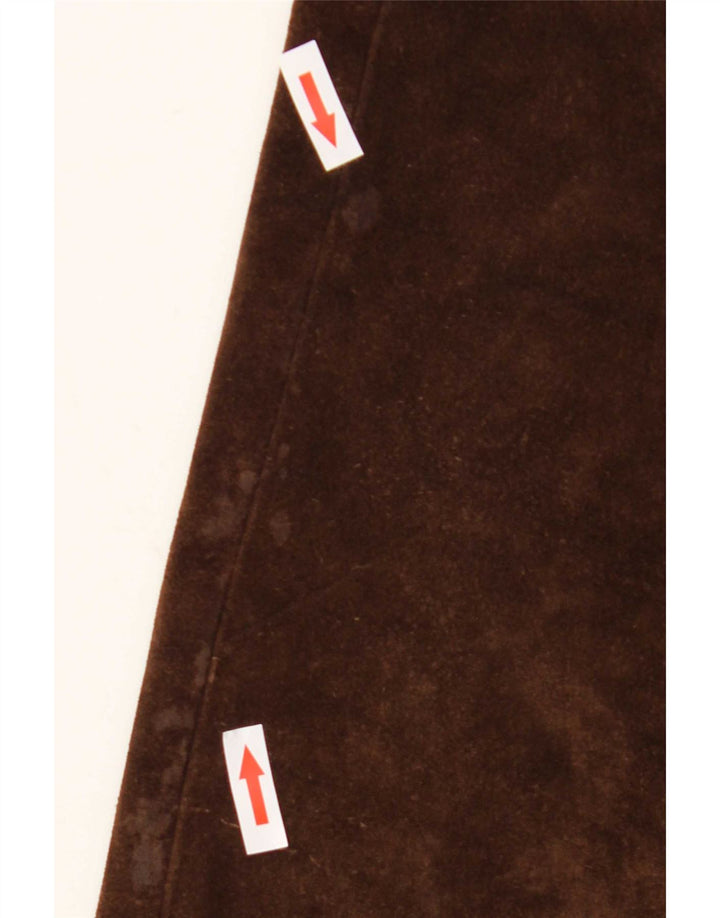 Pantaloni evazați din piele intoarsa pentru femei Vintage W30 L32 maro