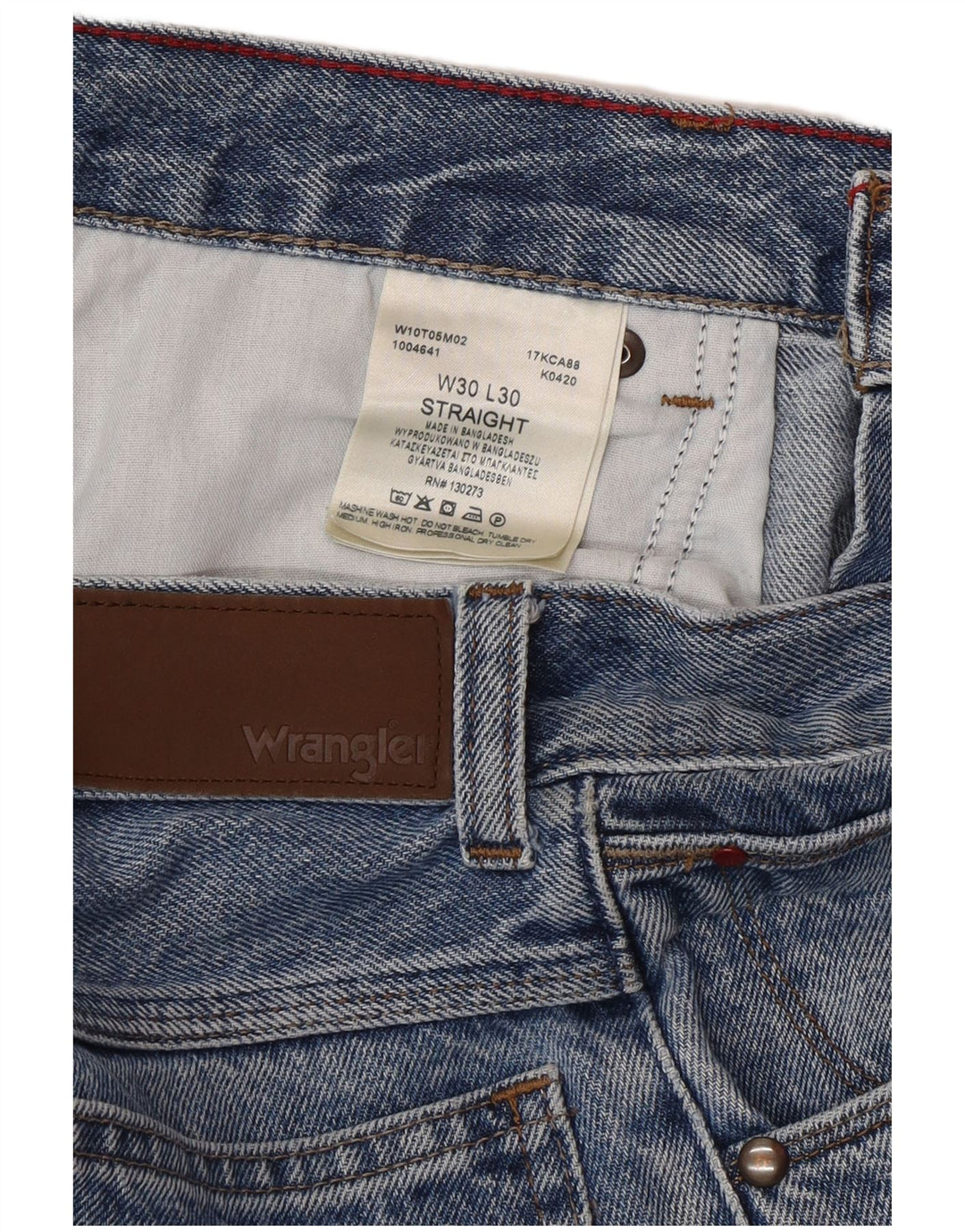 Blugi drepti pentru bărbați Wrangler W30 L30 Bumbac albastru