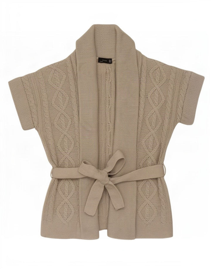 Pulover cardigan cu mânecă scurtă pentru femei Zara UK 14 Gri mediu Acrilic