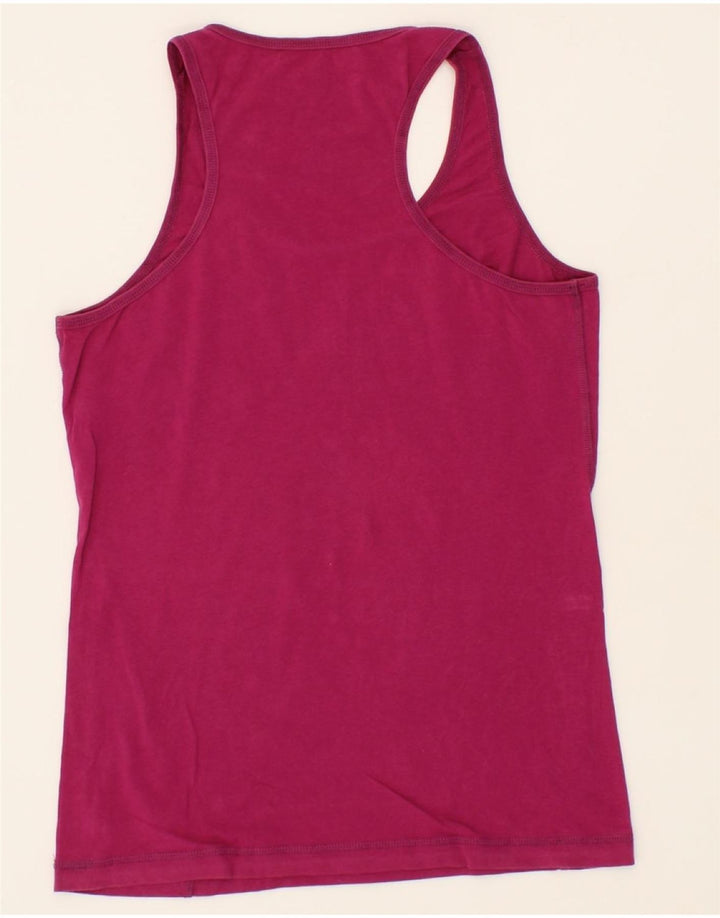 CHAMPION Womens Graphic Vest Top UK 14 Large Pink Vintage Champion and Second-Hand Champion from Messina Hembry 