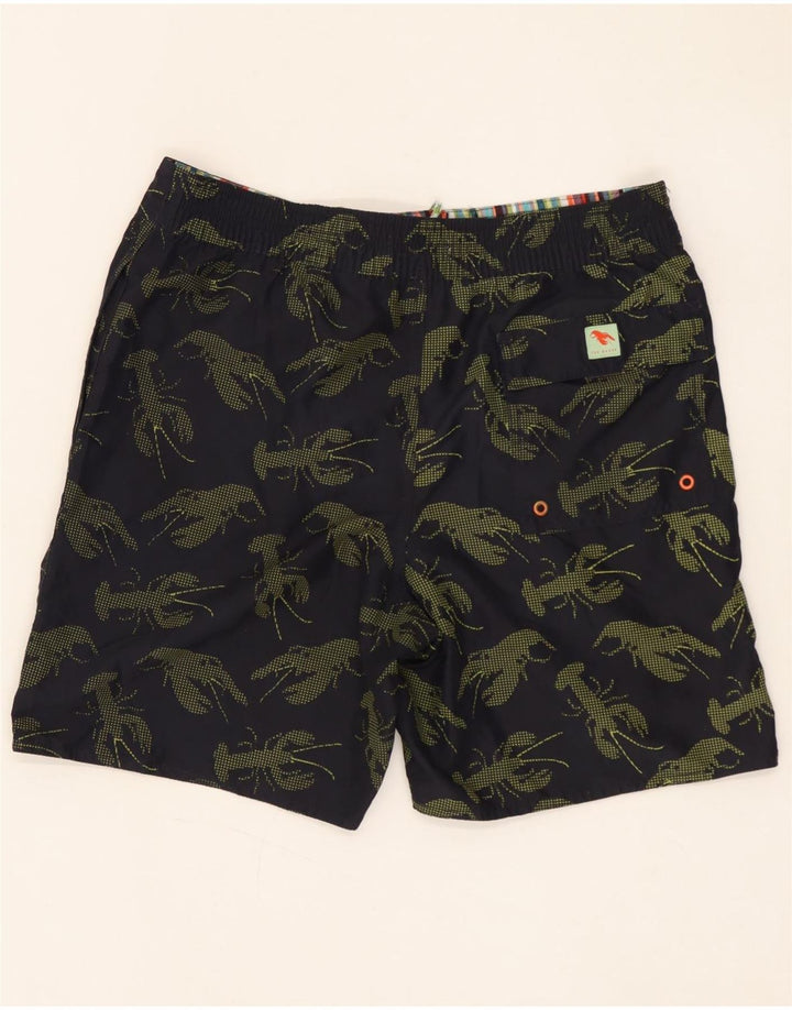 Pantaloni scurți de înot Ted Baker pentru bărbați, cu model abstract, mărimea 3, negru mediu