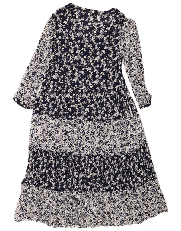 White Stuff Rochie Maxi pentru Damă UK 14 Mare Bleumarin Floral Viscoză
