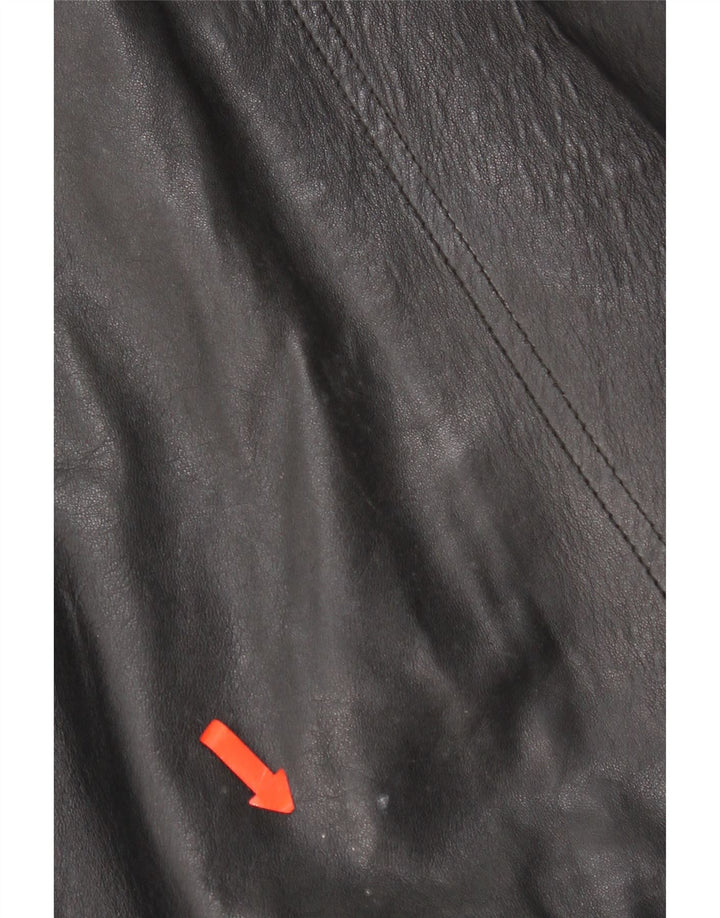 Jachetă de piele vintage pentru femei UK 16, mare, neagră