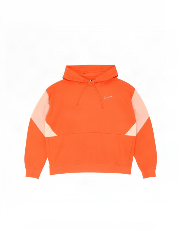 Pulover supradimensionat cu glugă Nike pentru femei UK 16 mare, portocaliu, bumbac color bloc