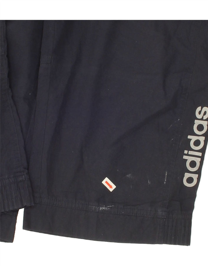 ADIDAS Mens Graphic Capri Trousers Medium  Navy Blue Polyester Vintage Adidas and Second-Hand Adidas from Messina Hembry 