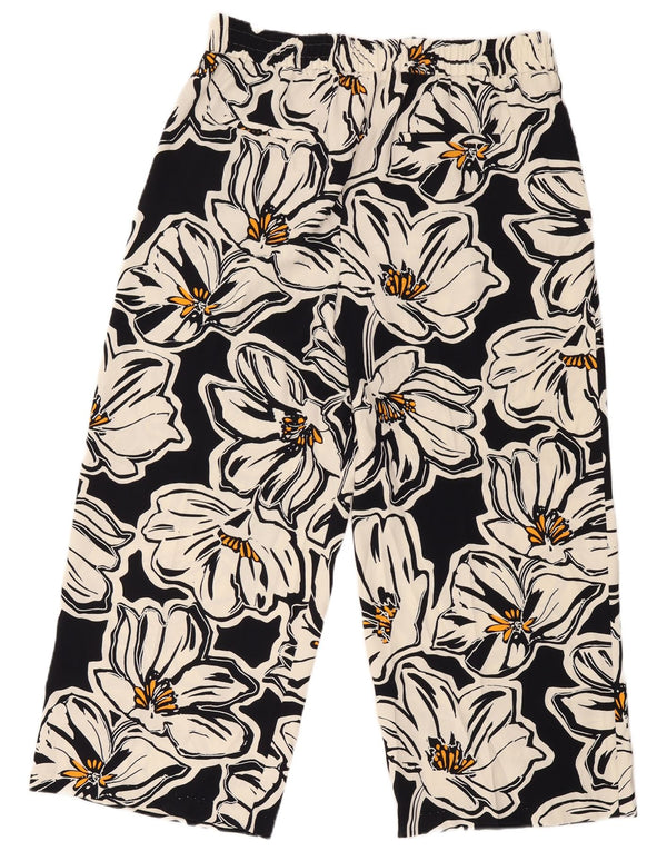 Pantaloni casual pentru femei Marks & Spencer UK 18 XL W38 L28 Negru Floral