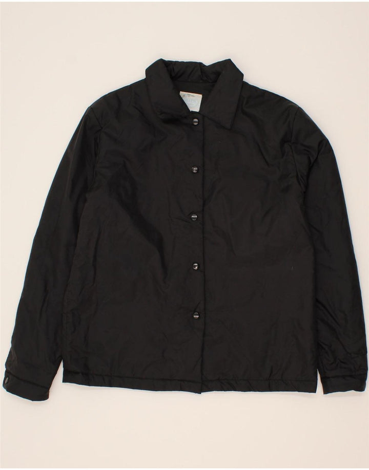 VINTAGE Womens Bomber Jacket UK 16 Large Black Polyester Vintage Vintage and Second-Hand Vintage from Messina Hembry 