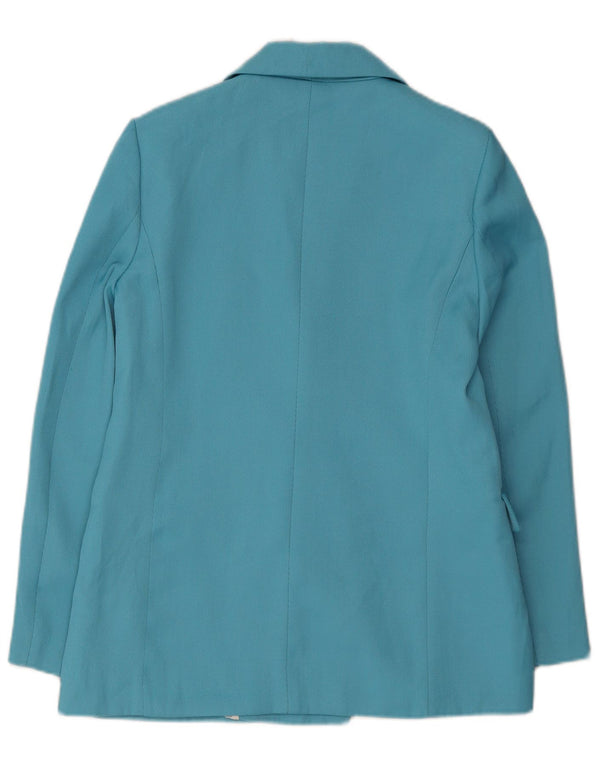 Jachetă Blazer pentru femei Zara, cu două piepturi, UK 10, poliester albastru mic