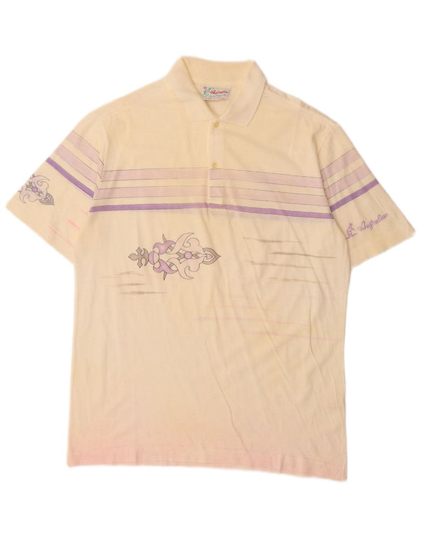 AUSTRALIAN L'ALPINA Cămașă polo pentru bărbați IT 46 Bumbac cu dungi alb, mic