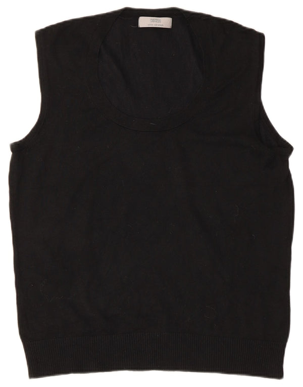 Marks & Spencer Womens Vest Tank Top UK 16 Large Black Viscose