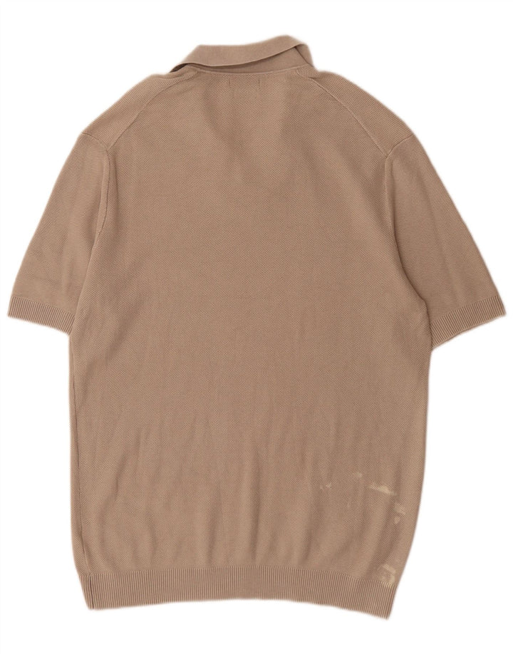 Tricou polo Massimo Dutti pentru bărbați, bumbac gri mare