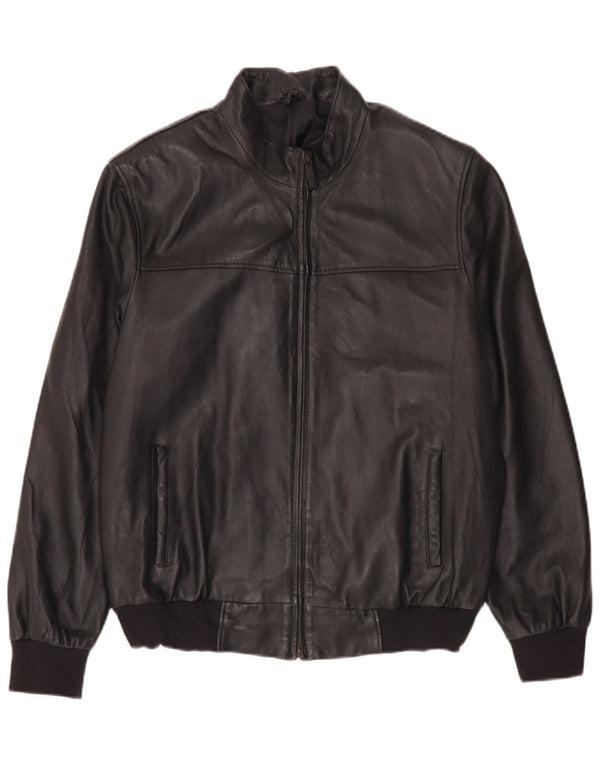 Jachetă de piele vintage pentru bărbați UK 44 2XL Negru