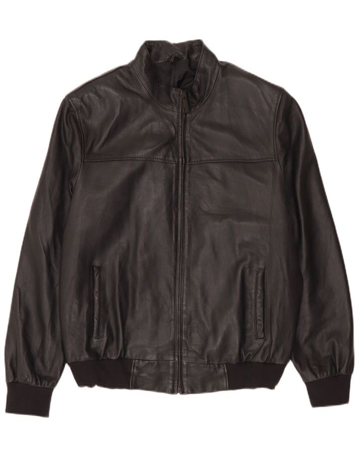 Jachetă de piele vintage pentru bărbați UK 44 2XL Negru