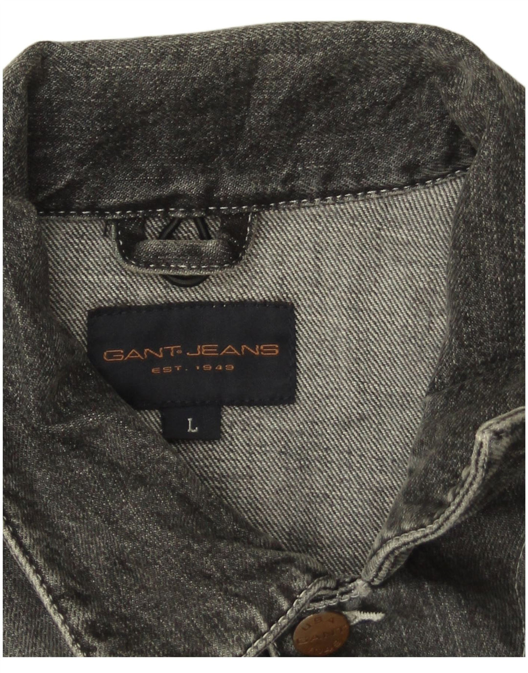 Gilet de denim pentru bărbați Gant UK 40, mare, gri bumbac