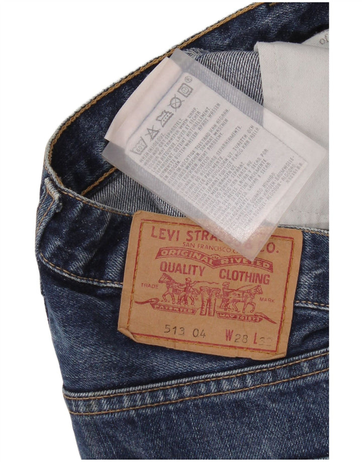 Blugi tăiați drept 513 Levi's pentru bărbați L28 L25 Bumbac albastru