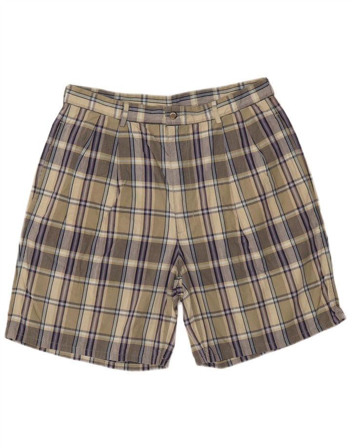 Pantaloni scurți chino pentru bărbați IZOD W34, bumbac cu carouri mari, kaki