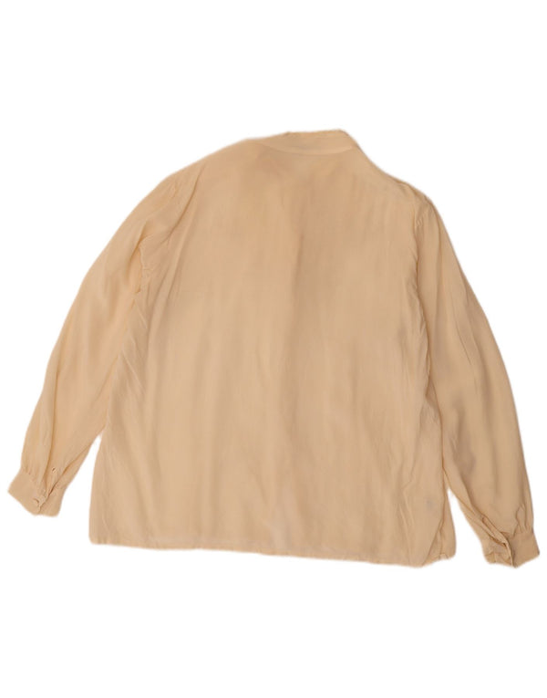 Bluză Vintage Cămașă Femei EU 40 Medium Bej Floral Mătase