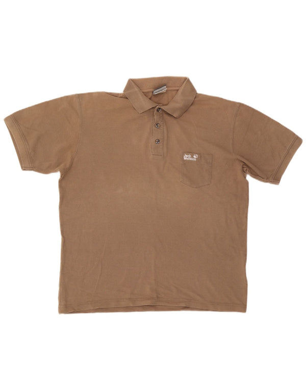 Tricou polo Jack Wolfskin pentru bărbați UK 40/42 mare, bej, bumbac
