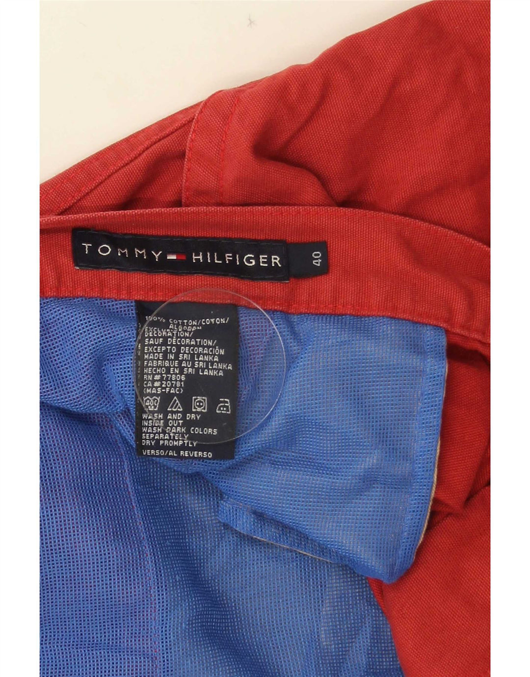 Pantaloni scurți cargo Tommy Hilfiger pentru bărbați W40 XL, bumbac roșu