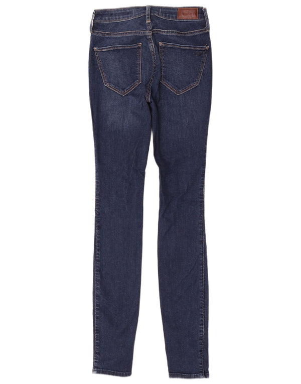 Blugi Hollister pentru femei cu talie înaltă super skinny W24 L30 bumbac albastru