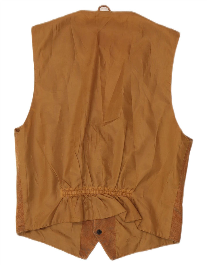 Vestă vintage pentru femei UK 12 piele maro medie