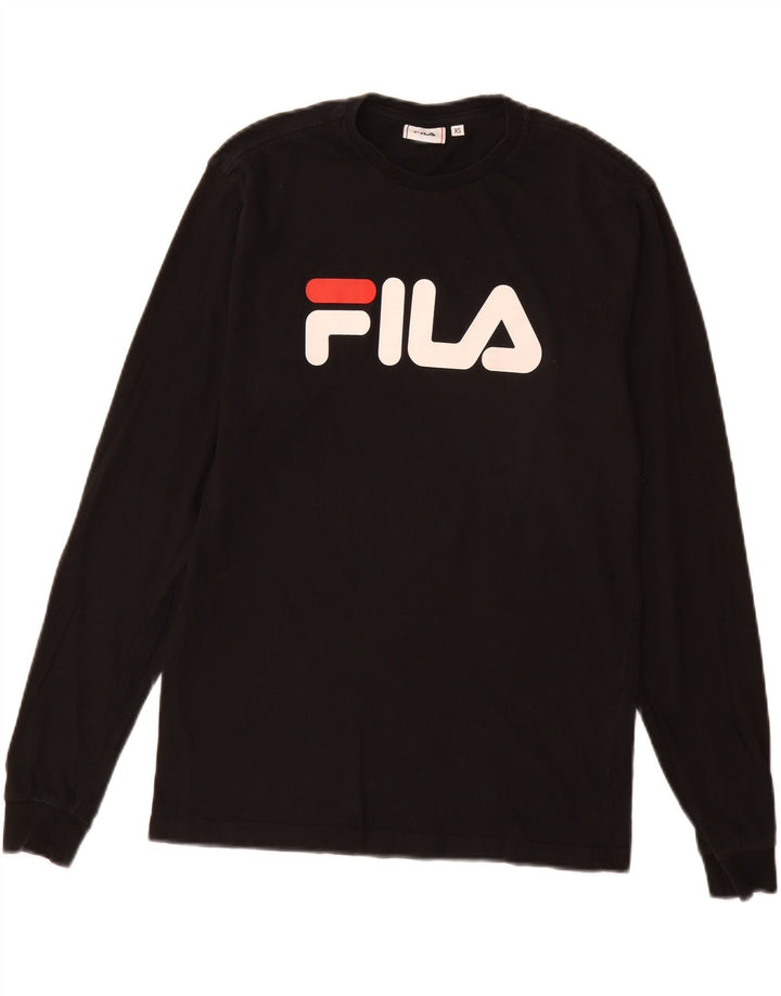 Top grafic pentru bărbați Fila cu mânecă lungă XS bumbac negru