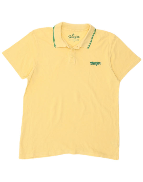 Tricou polo Wrangler pentru bărbați, bumbac galben mare