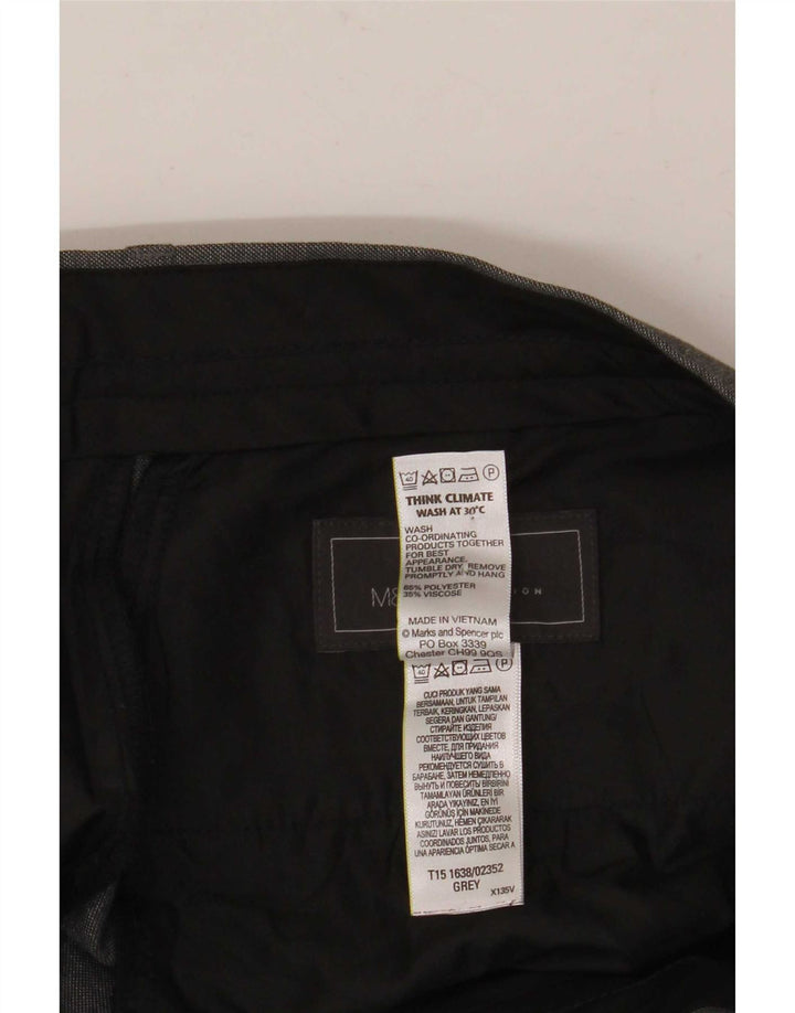 Marks & Spencer Pantaloni de costum drepți croiți pentru bărbați L32 L33 gri