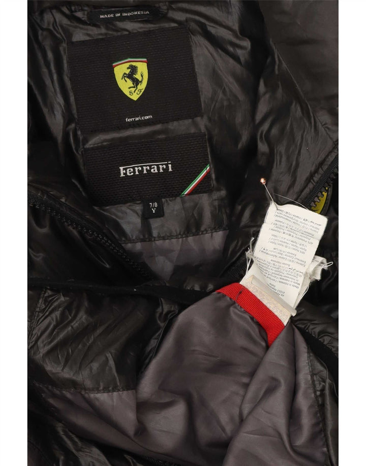 Jachetă căptușită pentru băieți Ferrari 7-8 ani, nailon negru