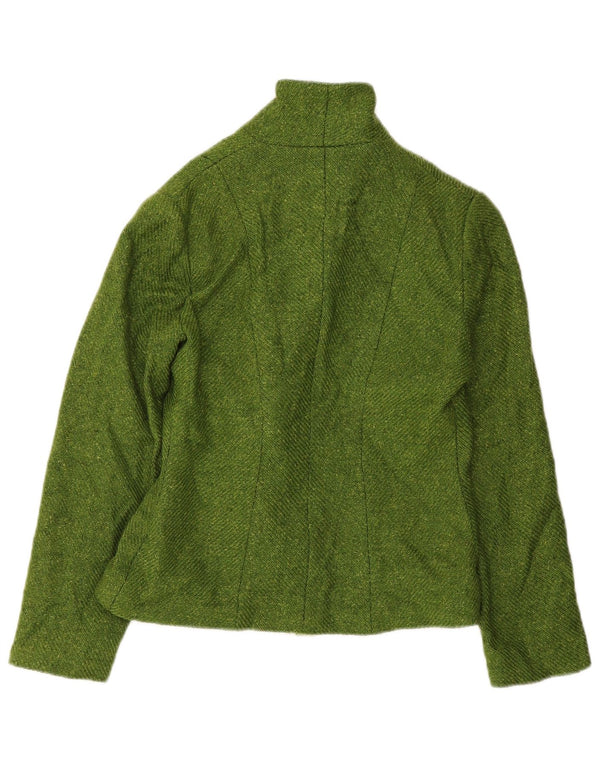 Jachetă vintage pentru femei cu cravată în față IT 42 Lână verde medie