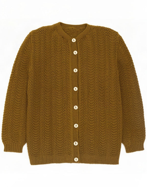 Vintage Womens Cardigan Pulover UK 16 Large Khaki