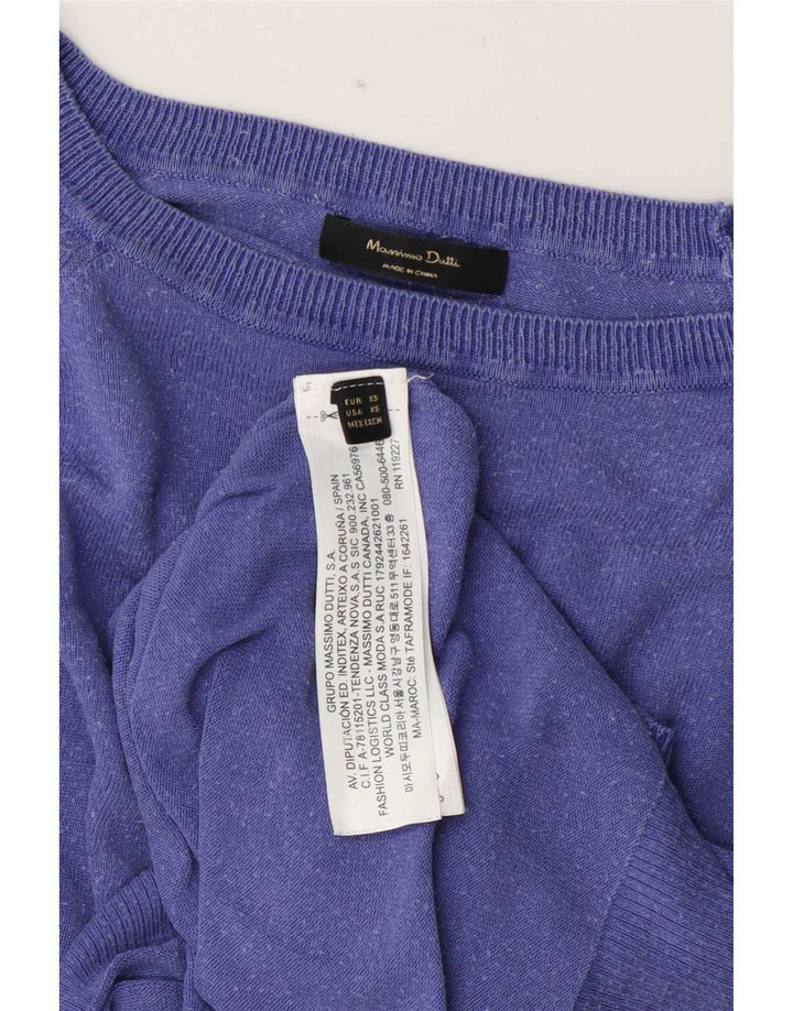 Bluză supradimensionată Massimo Dutti pentru femei UK 6 XS Lyocell bleumarin
