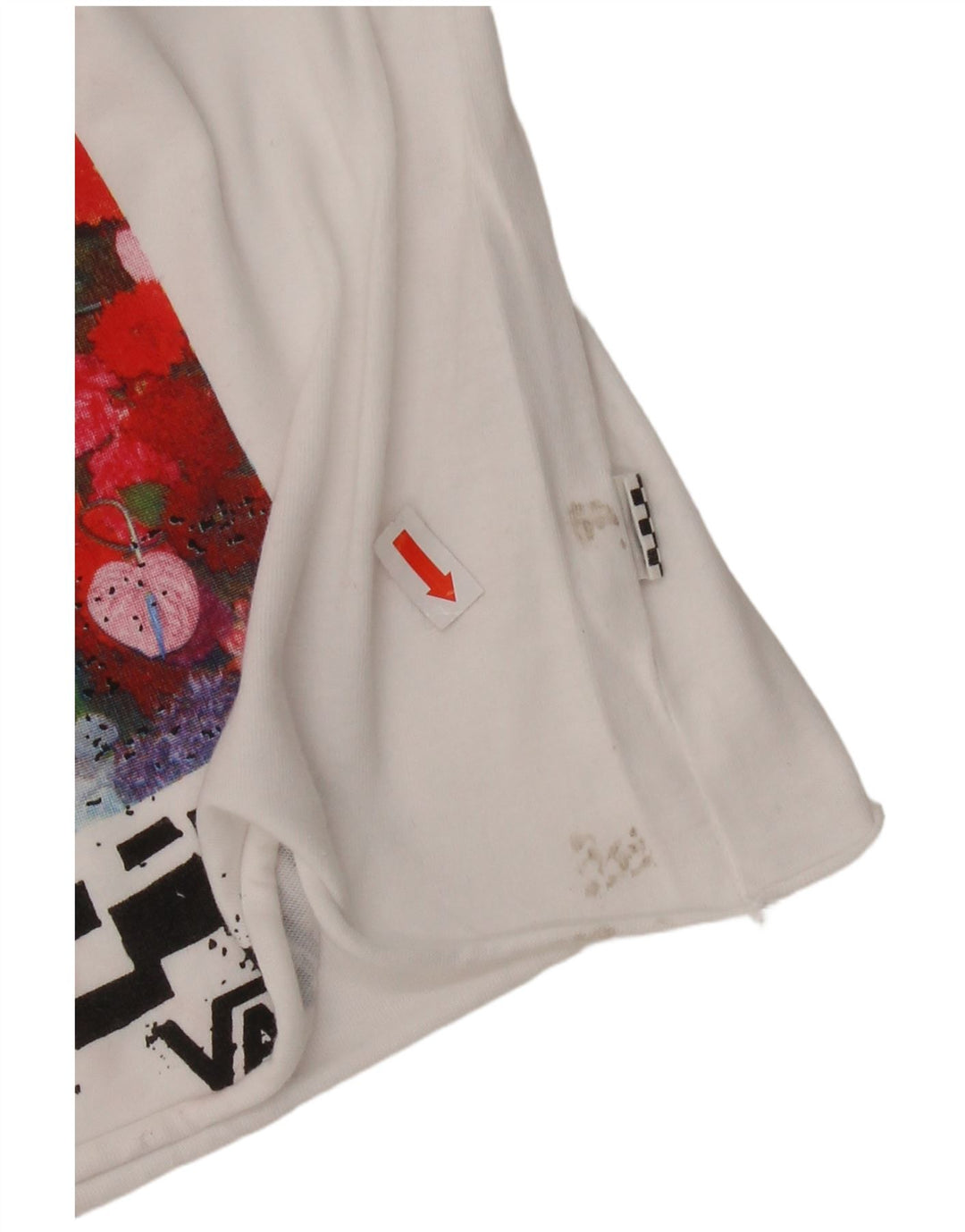 VANS Crop Graphic Top pentru femei cu mânecă lungă UK 6 XS Alb