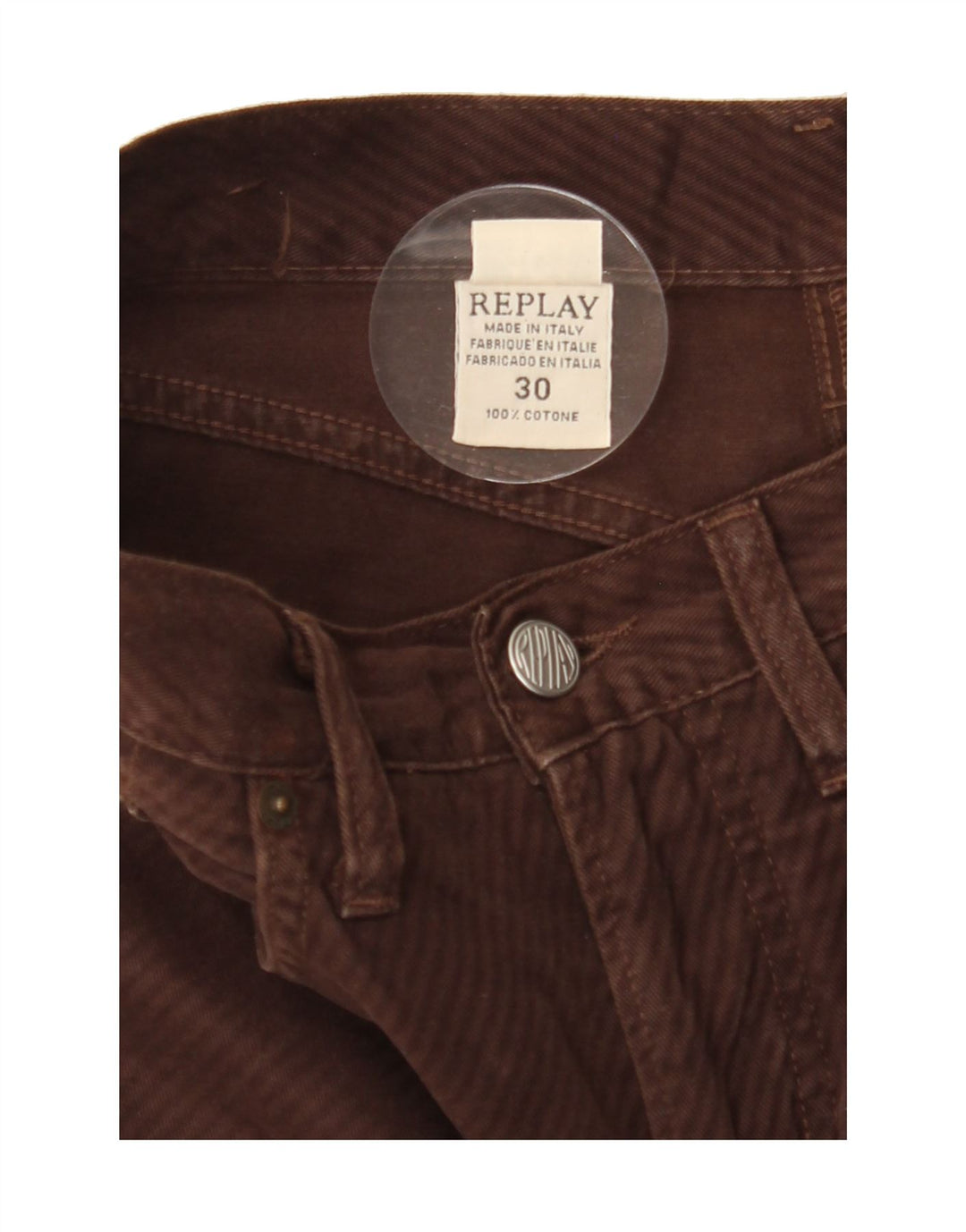 REPLAY Womens Cropped Jeans W30 L25 Brown Cotton Vintage Replay and Second-Hand Replay from Messina Hembry 