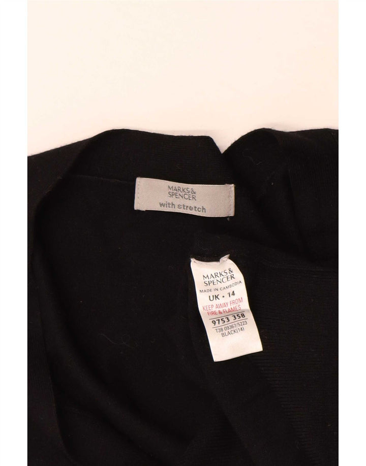 Pulover cardigan crop pentru femei Marks & Spencer UK 14 Medium Black
