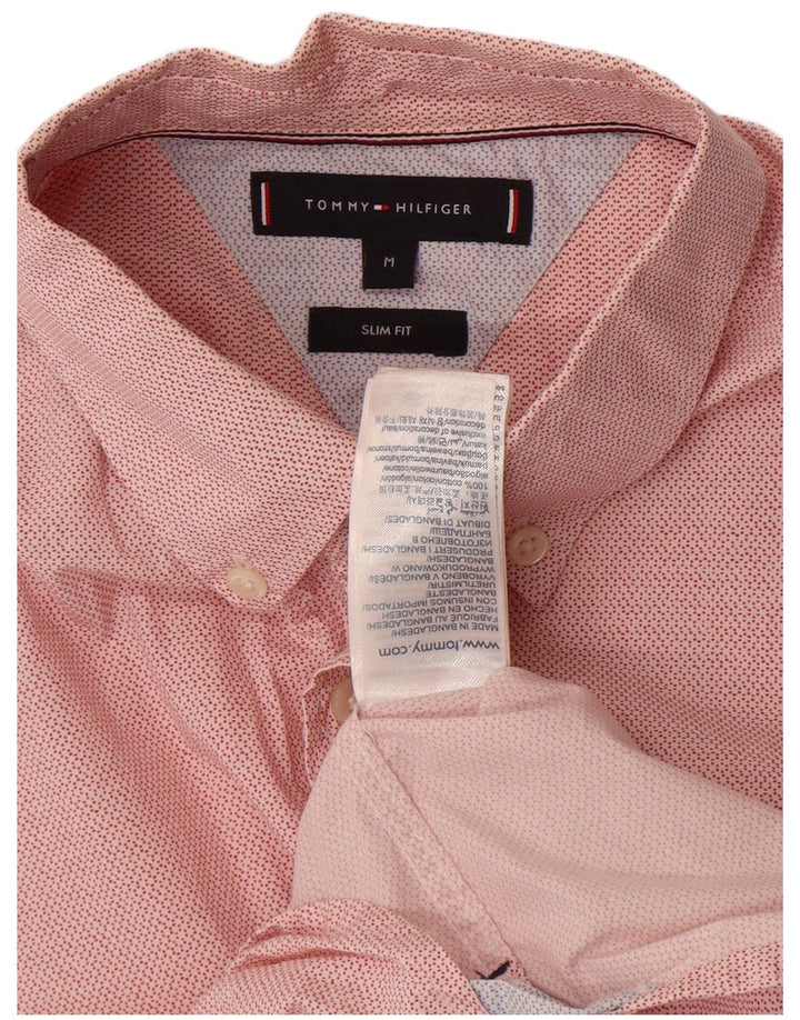 Cămașă Slim Fit Tommy Hilfiger pentru bărbați, bumbac cu pete roșii medii