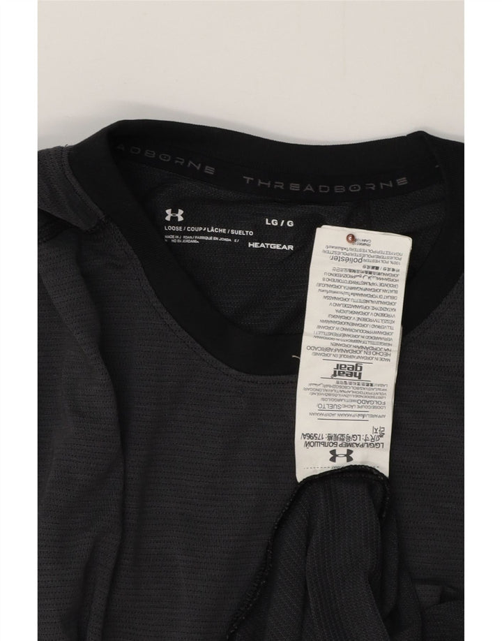 UNDER ARMOUR Bărbați Heat Gear Top cu mânecă lungă, mare, gri, poliester