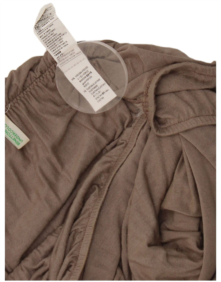 Top pentru femei Benetton Crop Off Shoulder UK 12 Medium Gri Viscose