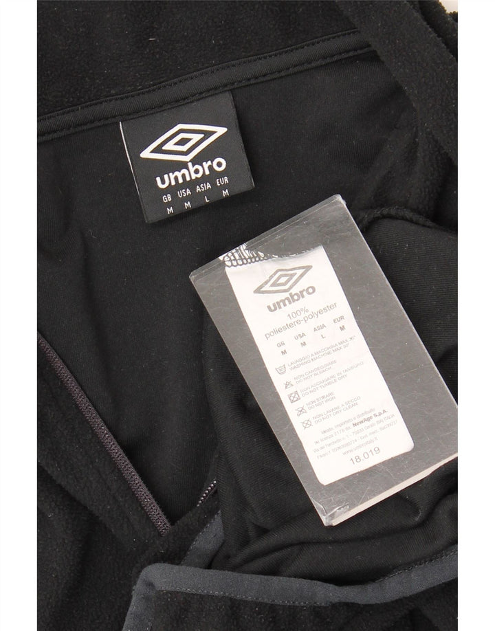 Pulover Umbro pentru bărbați, cu fermoar și gât, poliester mediu negru