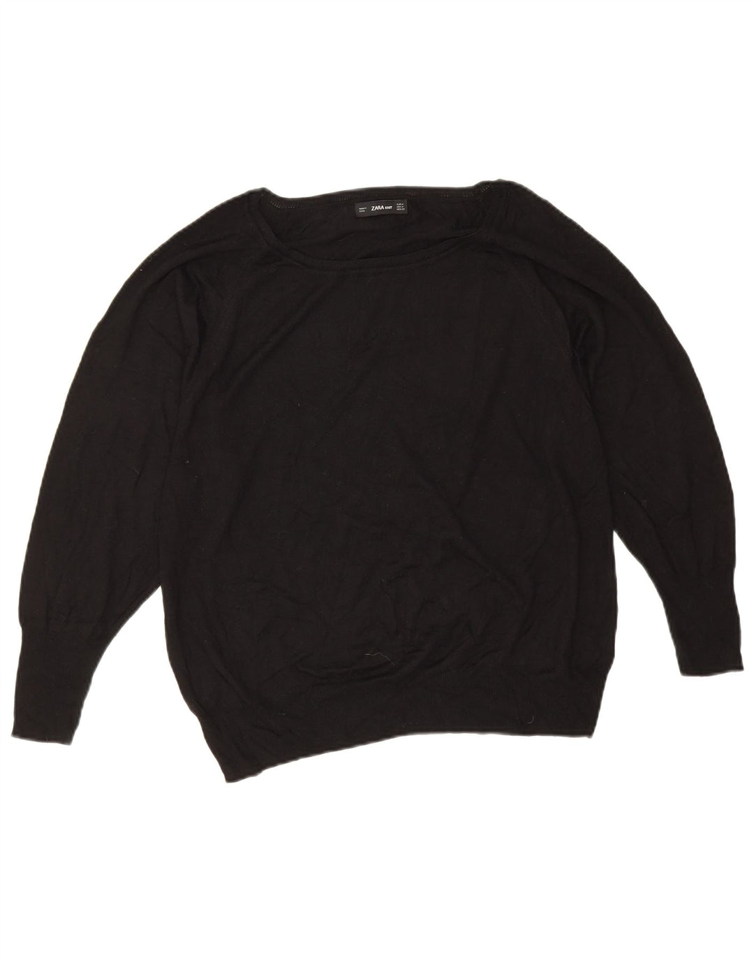 Pulover pentru femei supradimensionat cu gât de barcă Zara UK 14 Medium Negru
