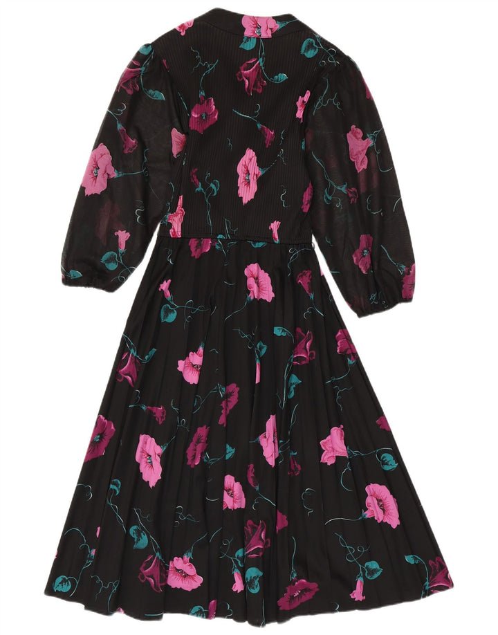 C&A Rochie Maxi pentru Femei cu mâneci 3/4 EU 40 Mediu Negru Poliester Floral