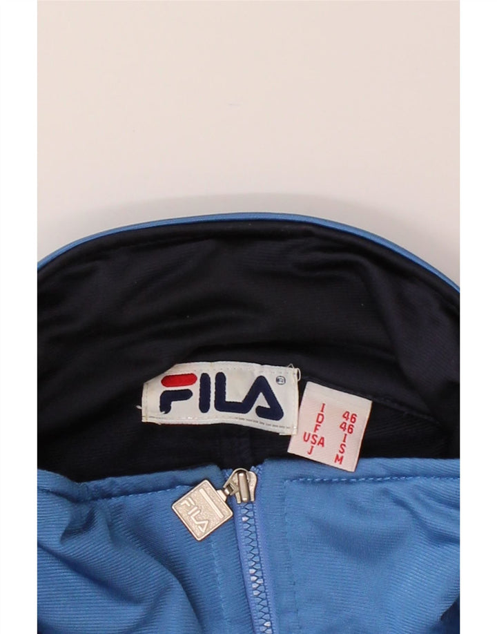 FILA Mens Loose Fit Tracksuit Top Jacket IT 46 Small Blue Colourblock Vintage Fila and Second-Hand Fila from Messina Hembry 