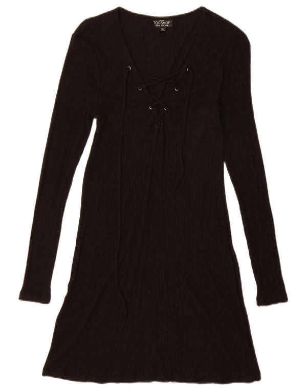 Topshop Rochie Jumper Petite pentru Damă UK 8 Mic Negru Viscoză