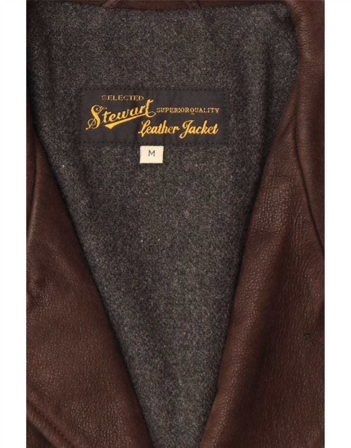 Jachetă de piele pentru bărbați STEWART UK 38 piele maro medie