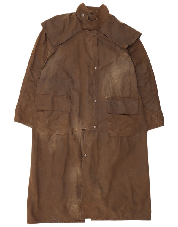 Pardesiu vintage pentru bărbați din bumbac cerat UK 40 mare maro